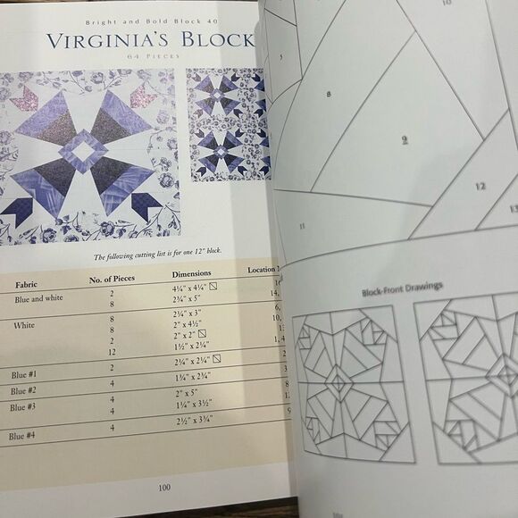 40 Bright & Bold Paper Pieced Blocks 12 inch designs Carol Doak Quilt Book - Picture 6 of 11